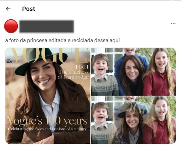 Foto de Kate Middleton manipulada? Para internautas, editores usaram o rosto da Princesa na capa da Vogue