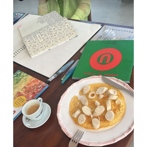 Maiara também mostrou o que come pelas manhãs: um omelete com palmito