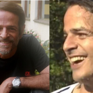 O ator Felipe Martina, atualmente, aos 63 anos, e há 34 anos na época da novela A Viagem