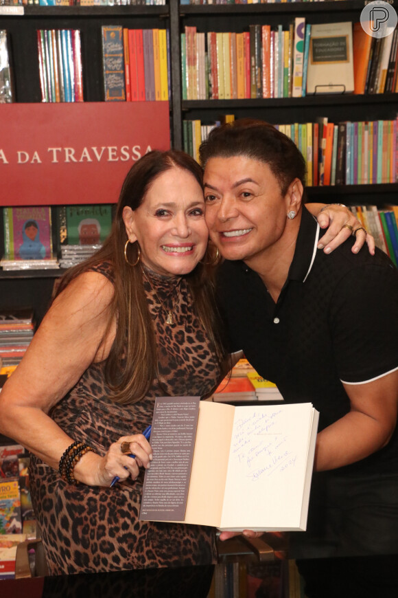 Susana Vieira recebeu David Brazil ao lançar o livro 'Senhora do Meu Destino' em 7 de maio de 2024