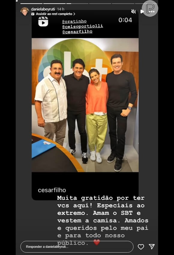 Filha de Silvio Santos, Daniela Beyruti citou Ratinho, Celso Portiolli e Cesar Filho em agradecimento: 'Vestem a camisa do SBT'
