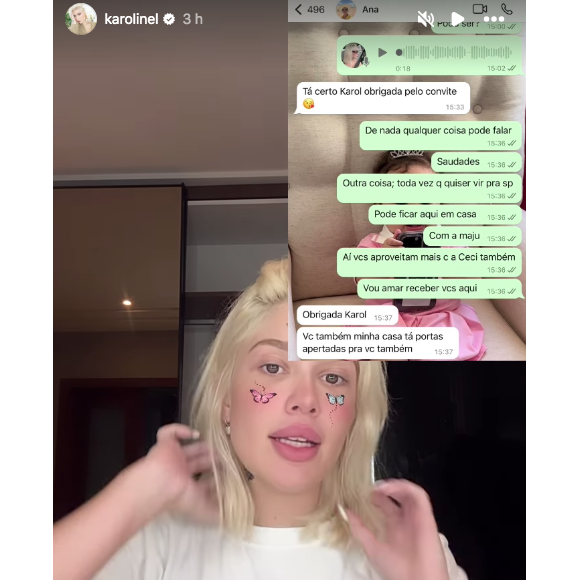 Por fim, Karoline Lima retrucou a informação de que estaria proibindo os pais do jogador de verem sua filha Cecília. Segundo ela, o convite foi feito, mas eles nunca foram visitá-la