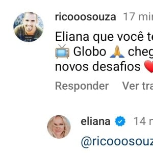 Print de Eliana foi divulgado por um perfil no X, antigo Twitter, e está dando o que falar na web