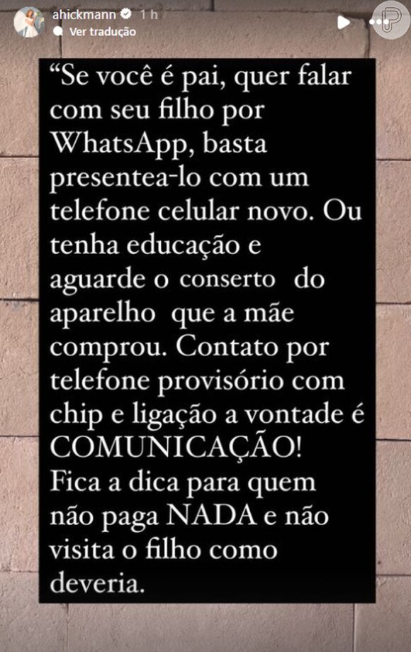 Mesmo sem citar nomes, Ana Hickmann detonou o ex-marido em sua rede social