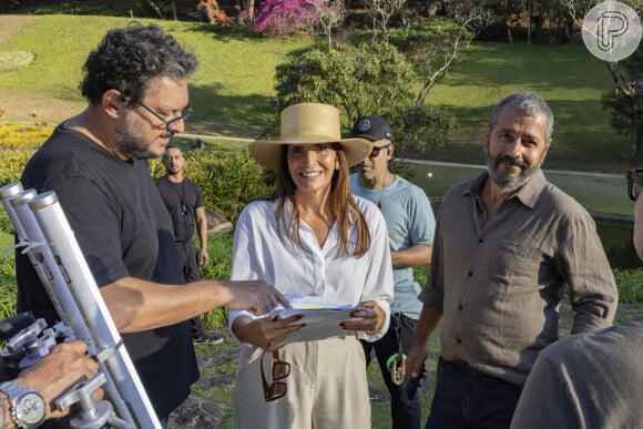 Malu Mader e Marcos Palmeira nos bastidores de 'Renascer'