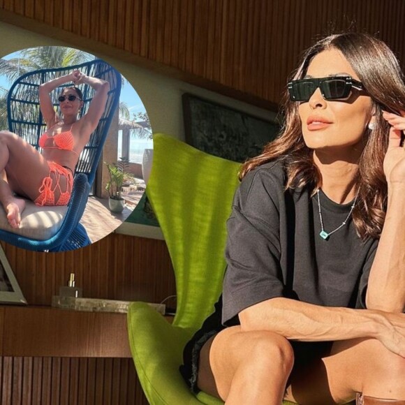 Juliana Paes posa de biquíni de crochê durante viagem de férias em meio à sucesso de 'Pedaço de Mim'