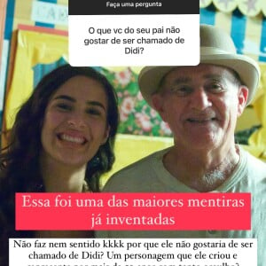 Filha de Renato Aragão, Lívian Aragão respondeu perguntas de fãs e negou rumor envolvendo o pai não gostar de ser chamado de Didi