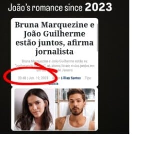 Um internauta criou um perfil anônimo com o intuito de provar que Bruna Marquezine mantinha um relacionamento com Xolo Maridueña quando iniciou o affair com João Guilherme