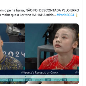 Não faltaram reclamações nas redes sociais sobre a nota da chinesa nas barras, acusando os juízes de roubo 