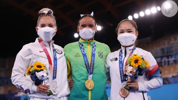 MyKayla Skinner foi vice-campeã no salto nas Olimpíadas de Tóquio em 2021; Rebeca Andrade foi ouro