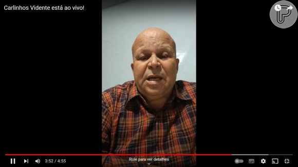 O sensitivo Carlinhos Vidente, responsável pela previsão sobre acidente que matou 62 pessoas em Vinhedo, fez live abalado