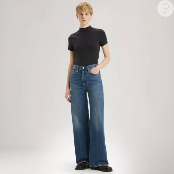 Calça Jeans Levi's Ribcage Wide Leg Escura