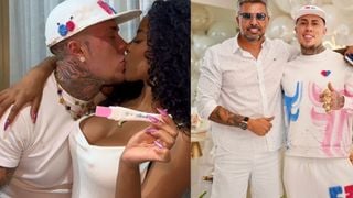 'Benção!': MC Daniel e Lorena Maria fazem chá revelação do 1º filho, divulgam sexo do bebê e pai do cantor comemora