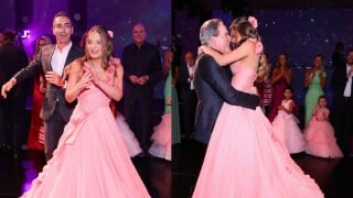 Lindíssimos! Rafaella Justus dança com Roberto Justus e César Tralli em festa de 15 anos; web reage: 'Família linda'