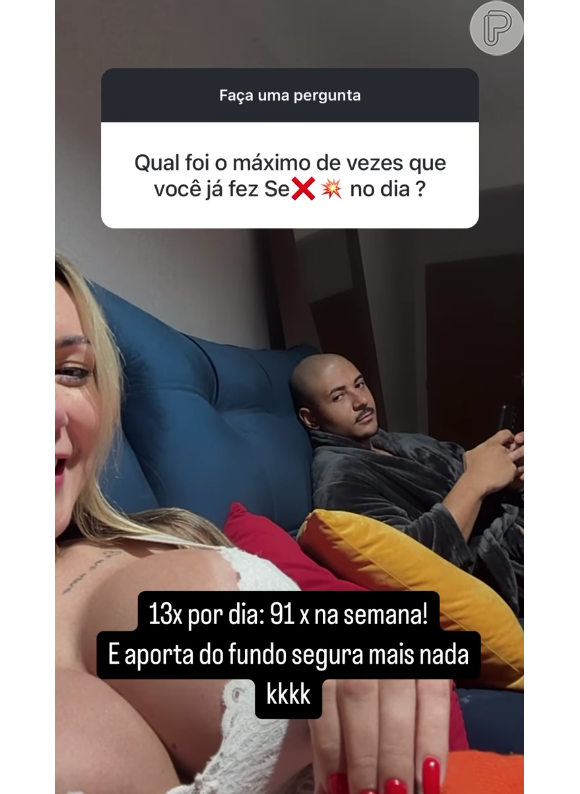 Andressa Urach mostrou o namorado em um vídeo e disse que o rapaz está cansado de tanto transar