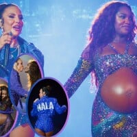 Iza ganha 'selinho', paparico no barrigão de 8 meses de gravidez e homenagem de Ivete Sangalo em show no Rock in Rio. Fotos