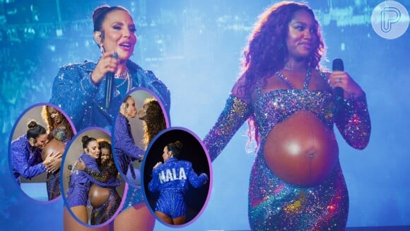 Iza, no final da gravidez, foi paparicada por Ivete Sangalo e ganhou surpresa da cantora baiana durante show no Rock in Rio em 20 de setembro de 2024