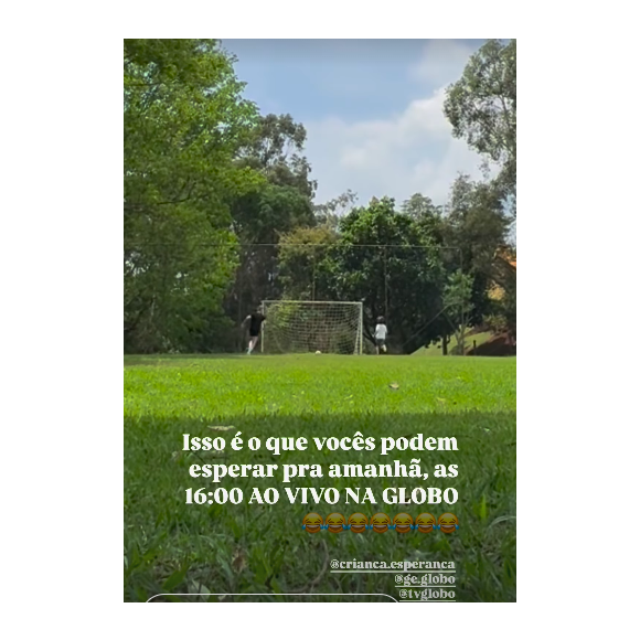 Apesar de um momento engraçado no vídeo de Lucas Lima, o que chamou atenção foi o tamanho de Theo