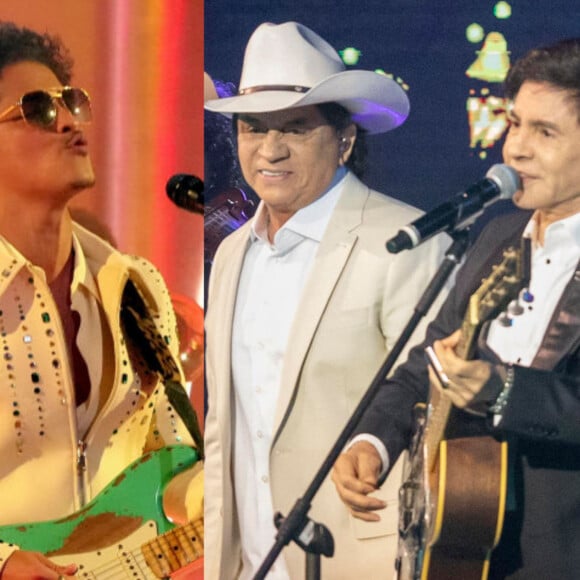 Bruno Mars levou Chitãozinho e Xororó ao palco de seu último show em SP