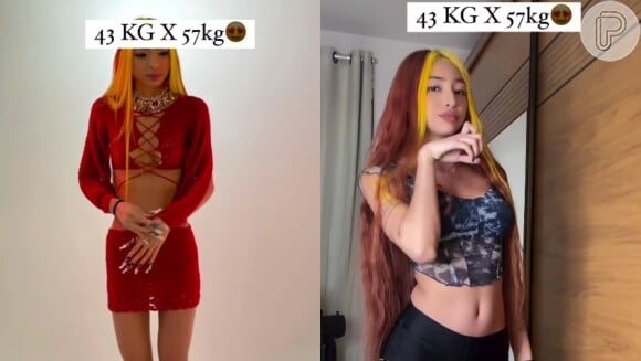 Antes e depois de Ruivinha de Marte foi mostrado pela própria cantora em um vídeo publicado no Instagram