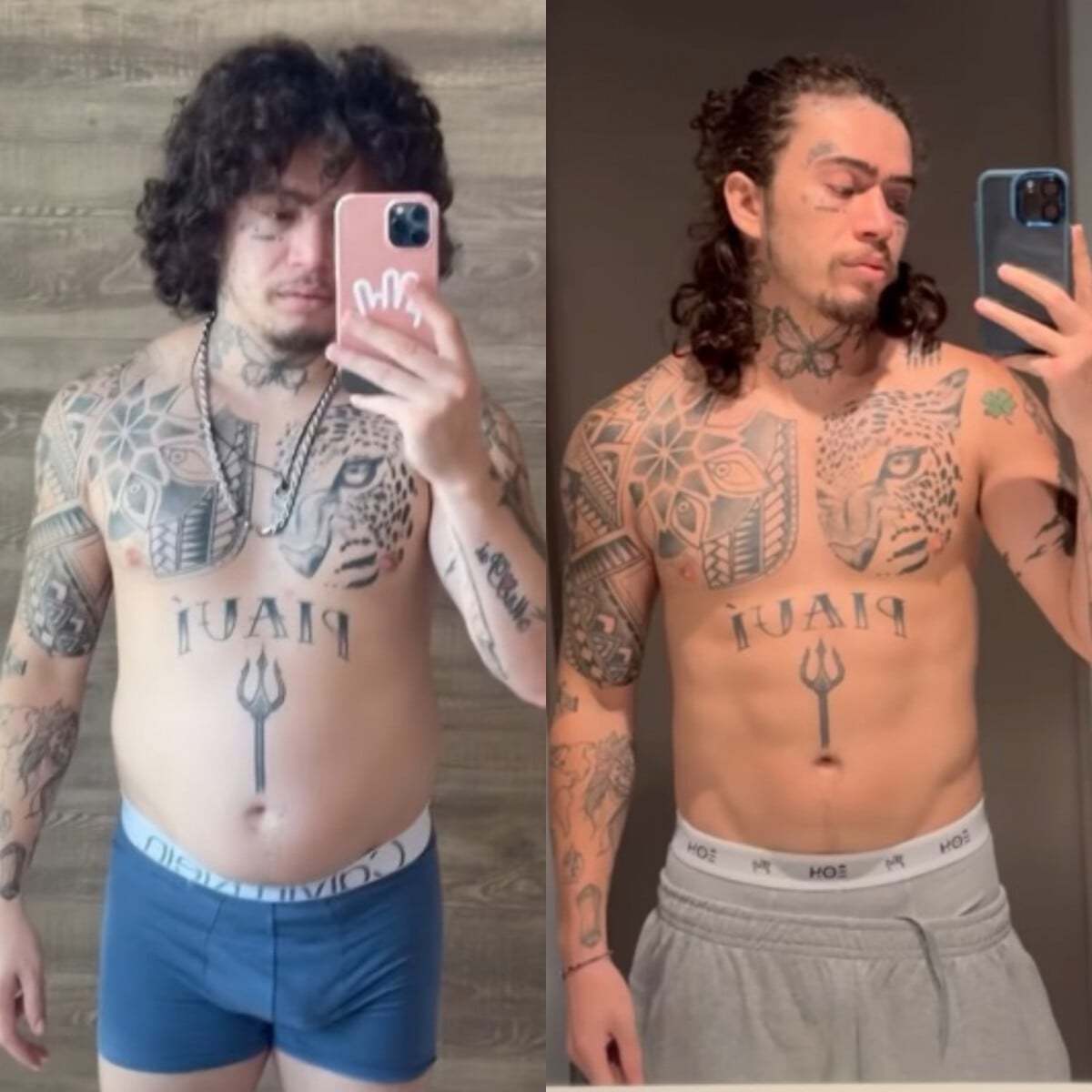Foto: Whindersson Nunes exibiu corpo antes e depois: mudança em apenas ...