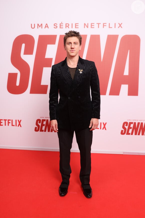 Matt Mella na première da série "Senna" no Auditório Ibirapuera, em São Paulo