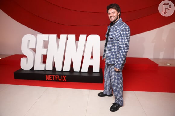 Hugo Bonemer na première da série "Senna" no Auditório Ibirapuera, em São Paulo