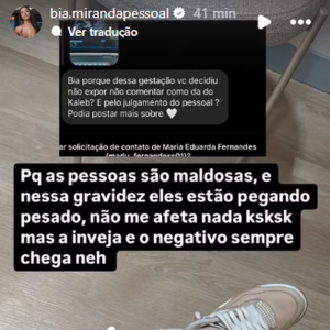 Bia Miranda vai evitar expor nova gravidez