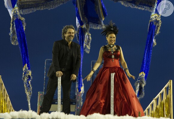Alexandre Nero e Lilia Cabral gravaram cenas de 'Império' na Marquês de Sapucaí neste sábado, 31 de janeiro de 2015
