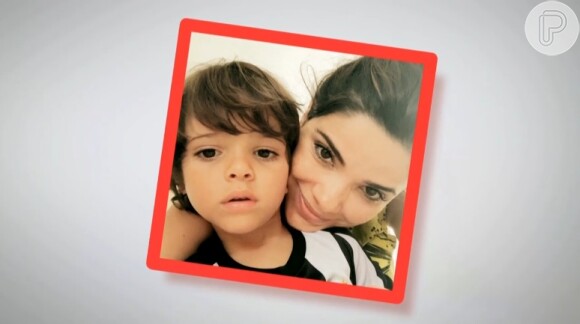 Vanessa Giácomo mostra foto com o filho Raul, de 7 anos, no 'Fantástico'
