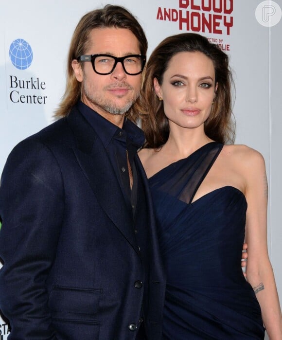 O ator Brad Pitt e a atriz Angelina Jolie posam juntos em 2012