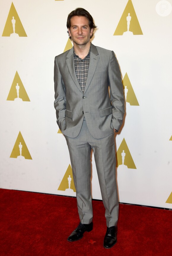 Bradley Cooper prestigia o almoço promovido para os indicados ao Oscar 2015, em Los Angeles, nos Estados Unidos, em 2 de fevereiro de 2015