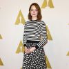 Emma Stone prestigia o almoço promovido para os indicados ao Oscar 2015, em Los Angeles, nos Estados Unidos, em 2 de fevereiro de 2015