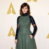 Felicity Jones prestigia o almoço promovido para os indicados ao Oscar 2015, em Los Angeles, nos Estados Unidos, em 2 de fevereiro de 2015