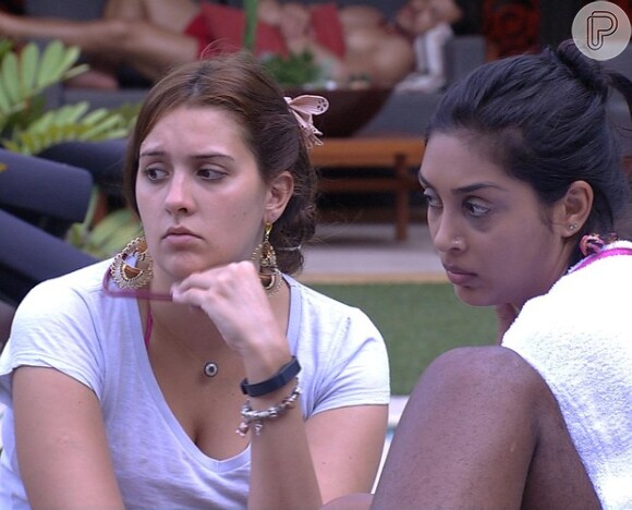 Tamires pediu para que Amanda ignore as provocações de Fernando e Aline