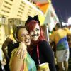 Josie Pessoa se fantasiou de gatinha e curtiu o Carnaval no Camarote Rio, na noite de sábado, 14 de fevereiro de 2015
