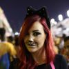 Josie Pessôa se fantasiou de gatinha e curtiu o Carnaval no Camarote Rio, na noite de sábado, 14 de fevereiro de 2015