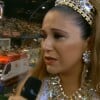Maria Rita se emocionou após o desfile da Vai-Vai. A cantora passou mal enquanto cruzava a Avenida
