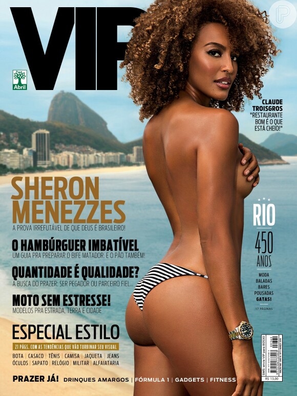 Sheron Menezzes fez topless para a capa da revista 'Vip'