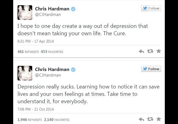 Apesar da causa da morte não ter sido confirmada, alguns acreditam que tenha relação com os problemas que Chris Hardman enfrentou com a depressão. No Twitter, ele desabafou várias vezes e teve apoio dos fãs