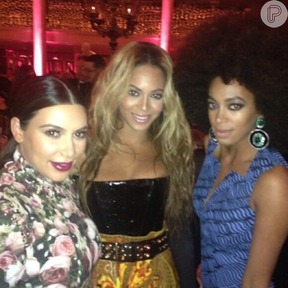 Kim Kardashian, Beyonce e Solange Knowles posam juntas no Met Gala 2013