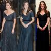 Kate Middleton ama esse vestido verde de R$ 8 mil da grife Jenny Packham! Ela usou a peça pela primeira vez em outubro de 2013, em um jantar beneficente em Londres. A segunda foi em fevereiro de 2014 também em Londres em um evento gala. A duquesa vestiu o look pela terceira vez em dezembro de 2014 em um jantar em Nova York