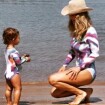 Guilhermina Guinle usa maiô idêntico ao da filha em praia: 'Mais lindo anjo'