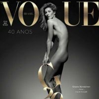 Gisele Bündchen celebra 20 anos de carreira com foto nua na capa da Vogue Brasil