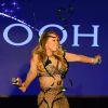 Com um look transparente, Mariah Carey apresentou seu novo single, 'Infinity', em evento no hotel Caesars Palace, em Las Vegas, nesta segunda-feira, 27 de abril de 2015