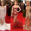 Kim Kardashian, Jennifer Lopez e Beyoncé apostaram em looks com bastante transparência para o Met Gala deste ano, realizado em Nova York, nos Estados Unidos, na noite desta segunda-feira, 4 de maio de 2015