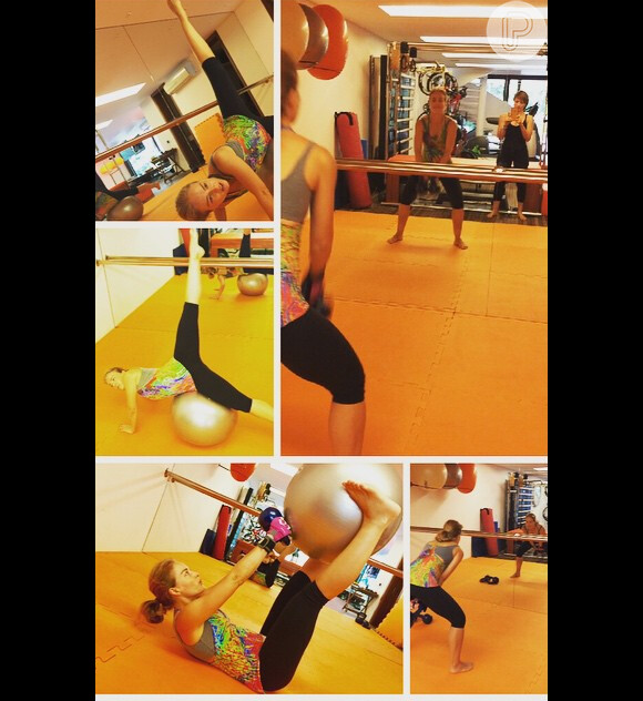Angélica posta fotos durante aula de pilates e fã elogia: 'Ta ótima, que forma hein!'