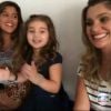 Flávia Alessandra e as filhas, Giulia e Olivia, cantam parabéns para Otaviano Costa ao vivo durante o 'Vídeo Show', nesta quarta-feira, 13 de maio de 2015