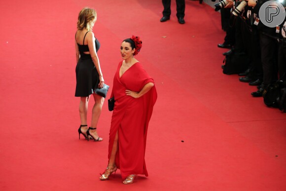A musa do diretor Pedro Almodóvar, Rossy de Palma no terceiro dia do Festival de Cannes, nesta sexta-feira, 15 de maio de 2015