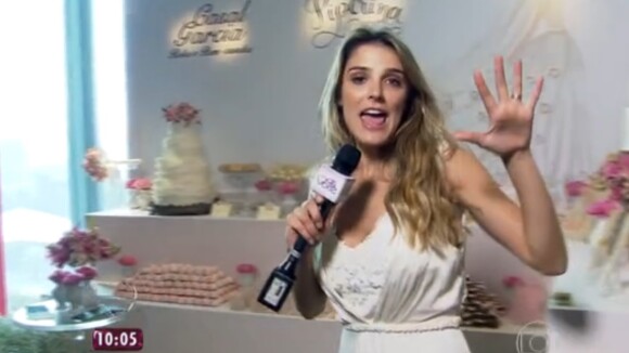 Rafa Brites usa seu vestido de noiva em matéria do 'Mais Você': 'Oportunidade'